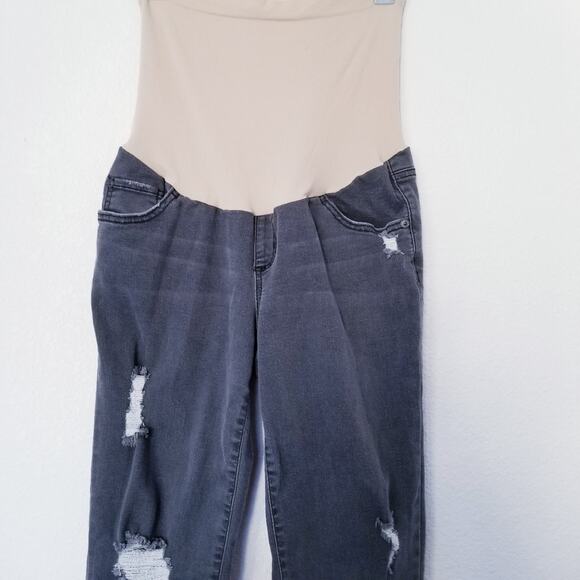 Lux Essentials Secret Fit Belly Skinny Distressed Jeans, Maternity 30 (US 10) - Picture 4 of 8